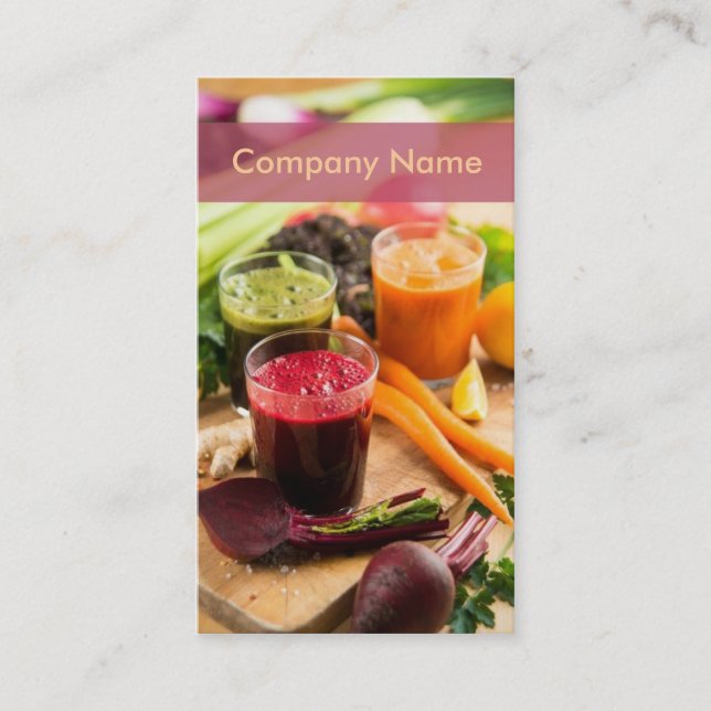 Carte De Visite Carrot Beet Jus frais Raw Cocktail Bar Alimentatio (Devant)