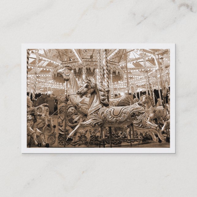 Carte De Visite Carrousel, mini photo (blanc encadré) (Devant)