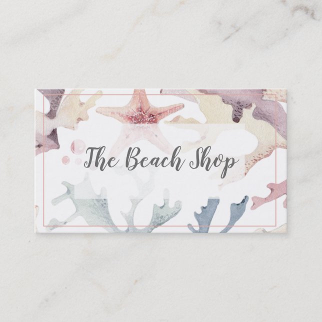 Carte De Visite "Carte de visite côtier du magasin de plage" (Devant)