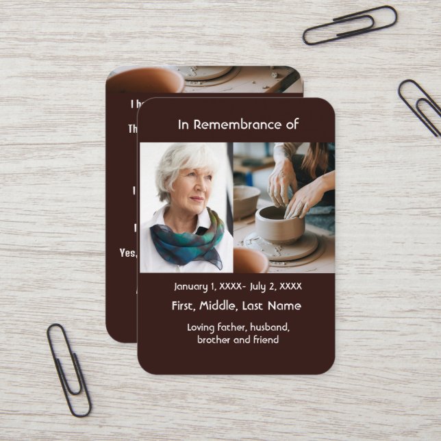 Carte De Visite Carte-mémoire Poche Potter Pottery Craft (Devant/Arrière en situation)