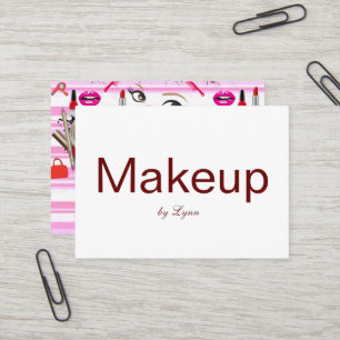 Carte de visite, Cartes de visite maquillage rose 