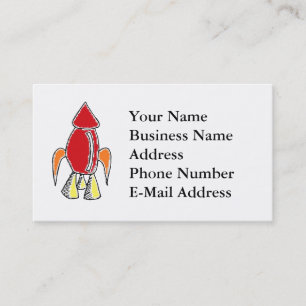 Carte De Visite Carton de vaisseau spatial Red Rocket Ship