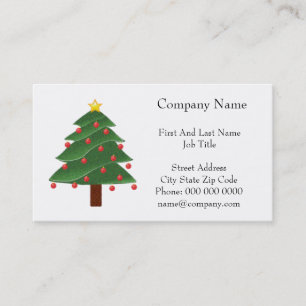 Carte De Visite Cartoon Arbre de Noël d'hiver avec ornements