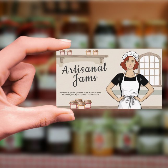 Carte De Visite Cartoon Artisanal Jams (Cartoon Artisanal Jams Business Card)