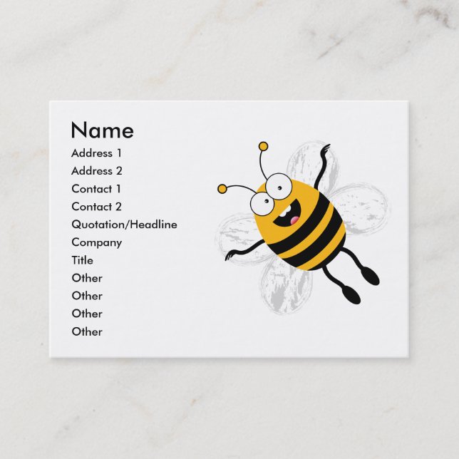 Carte De Visite Cartoon Bee (Devant)