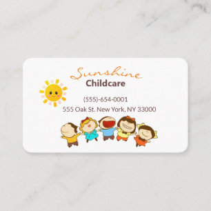 Carte De Visite Cartoon Enfants Garde d'enfants