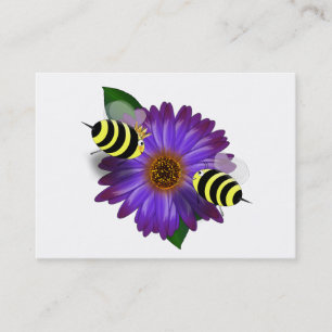 Carte De Visite Cartoon Honey Abeilles Réunion sur les fleurs viol