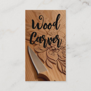 Carte De Visite Carver en bois sculpté