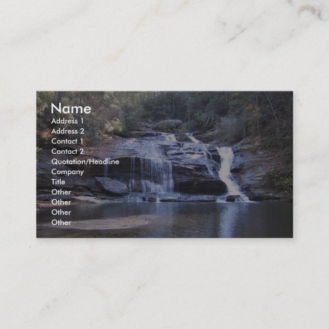 Carte De Visite Cascade large dans une piscine peu profonde (Devant)