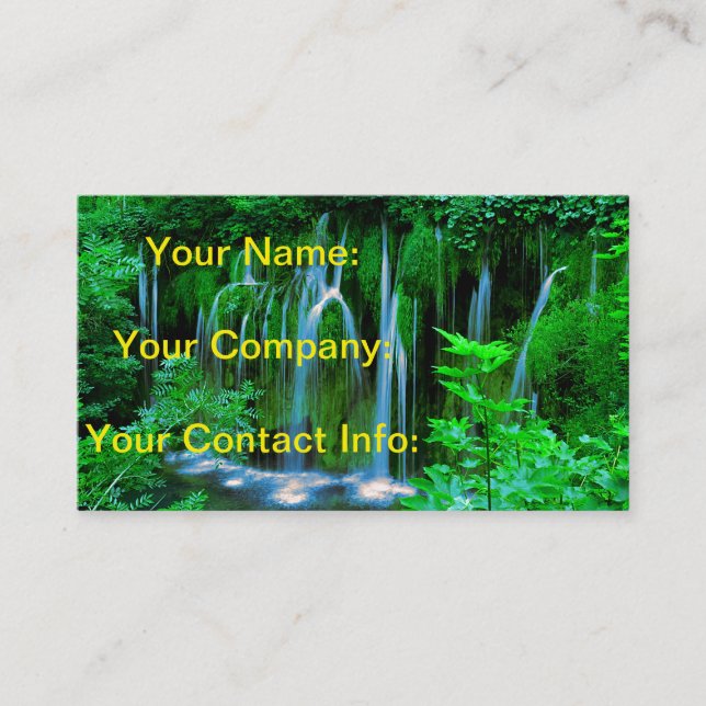 Carte De Visite Cascade tropicale dans la forêt tropicale (Devant)