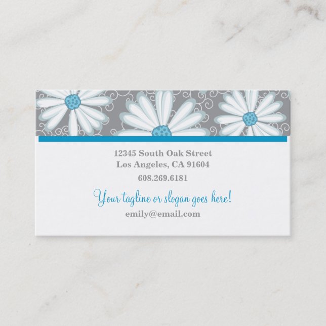 Carte De Visite Cascade Turquoise pour fleuristes jardiniers à ser (Devant)