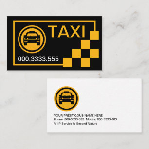 Carte De Visite Case à cocher Jaune chauffeur de taxi