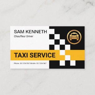 Carte De Visite Case à cocher Taxi Jaune Rétro Circuits en taxi Ch