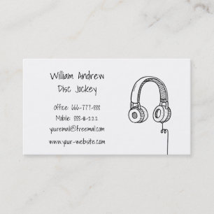 Carte De Visite Casque audio Doodle DJ Disc Jockey
