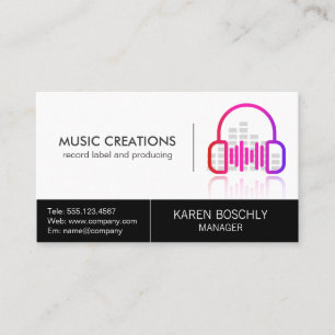 Carte De Visite Casque Audio Logo Icône numérique