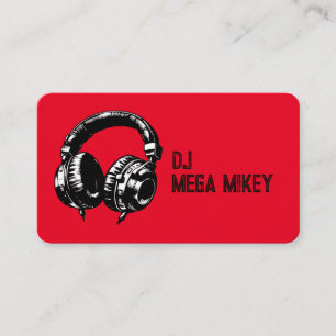 Carte De Visite Casque Audio Musique Noir Danse DJ Fête d'annivers