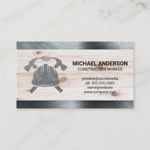 Carte De Visite Casque de chantier de Hammers   Acier   Bois   Con