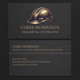 Carte De Visite Casque de chantier professionnel pour entrepreneur