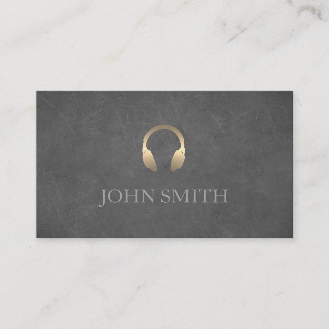 Carte De Visite Casque DJ Gold Musique noire (Devant)