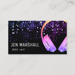 Carte De Visite Casque DJ violet