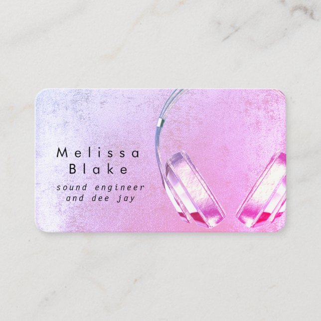 Carte De Visite casque violet dee jay (Devant)
