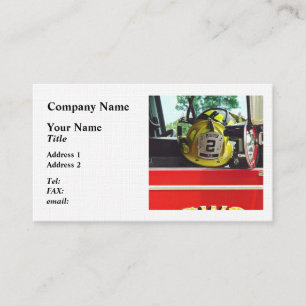 Carte De Visite Casques de pompiers à l'intérieur du camion-pompie