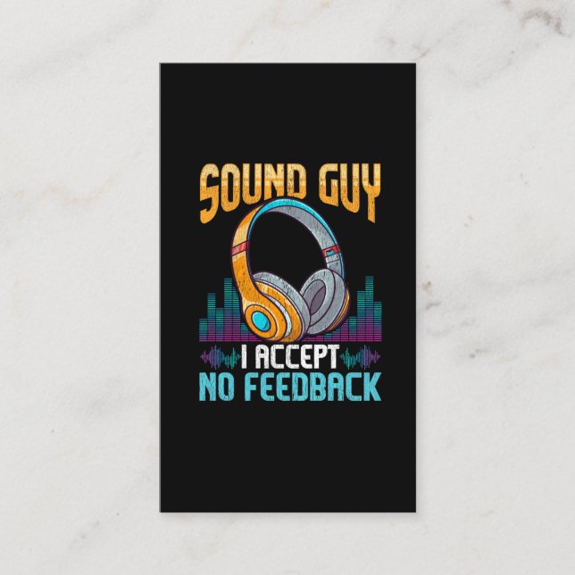 Carte De Visite Casques de son Sarcastic Guy DJ Sound Engineer (Devant)