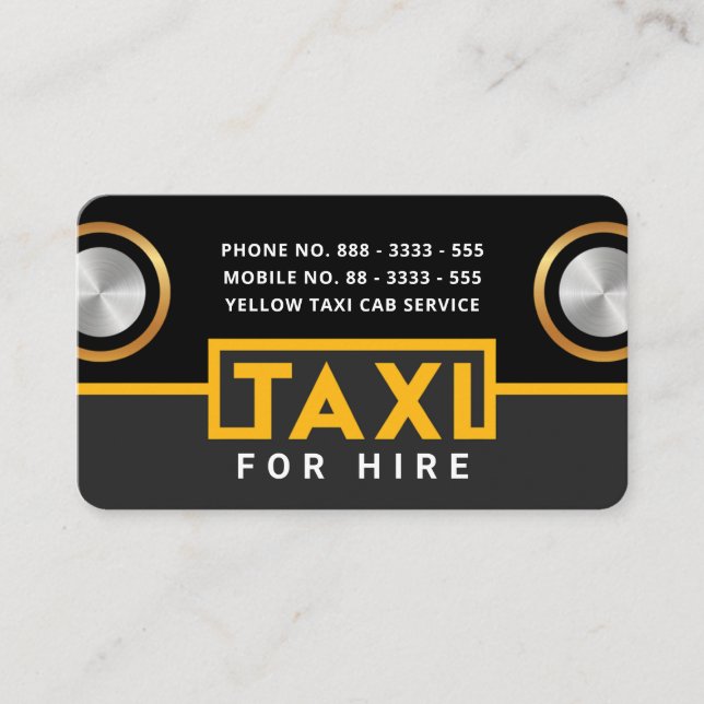 Carte De Visite Casques de voiture de taxi Creative Plaque de numé (Devant)