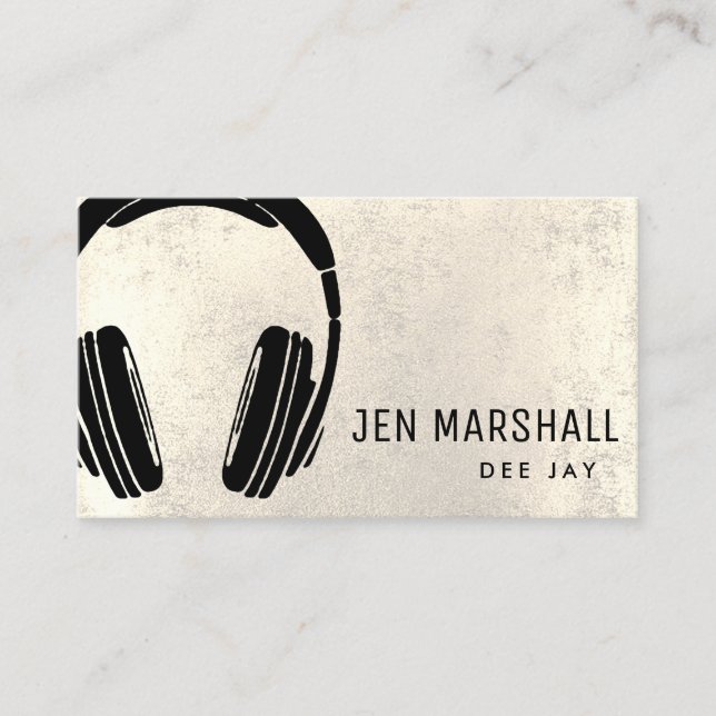 Carte De Visite Casques DJ avec effet numérique immétallique (Devant)