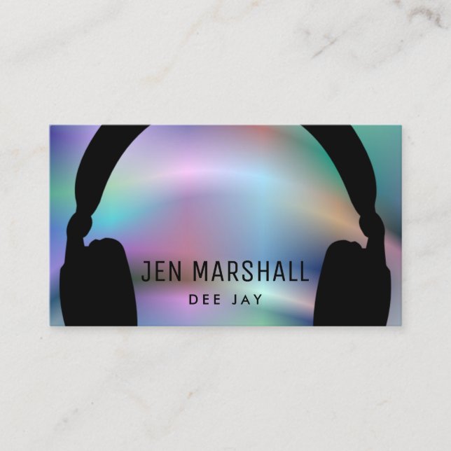 Carte De Visite Casques DJ sur holographie fausse (Devant)
