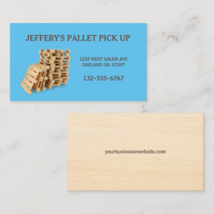 Carte De Visite Casquette à palette en bois professionnel bleu