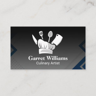Carte De Visite Casquette de Chef Ustensiles de cuisine