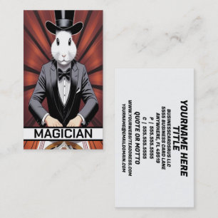 Carte De Visite Casquette de magicien de lapin