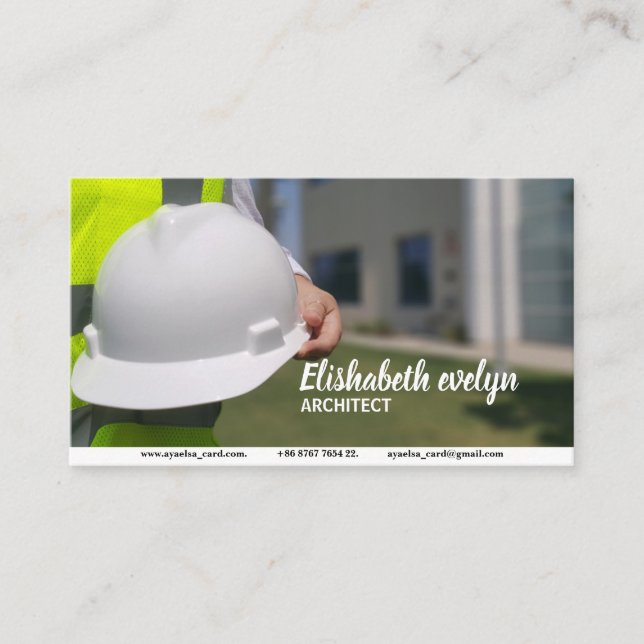 Carte De Visite casquette dur construction casquette de sécurité (Devant)