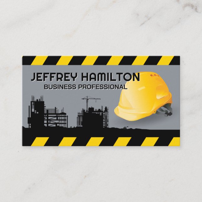 Carte De Visite Casquette dur du chantier | Entrepreneur général (Devant)