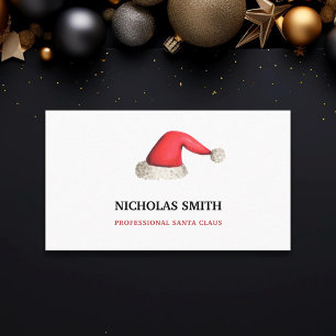Carte De Visite Casquette minimaliste du Père Noël Festif