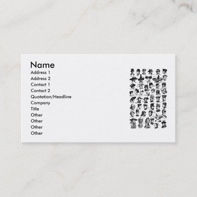 Carte de visite Casquette vintage (Devant)
