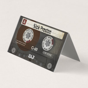Carte De Visite Cassette audio Cool Retro  DJ Professionnel