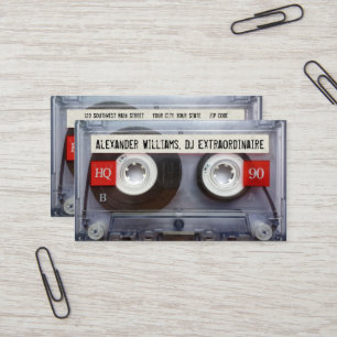 Carte De Visite Cassette DJ Extraordinaire avec QR Code