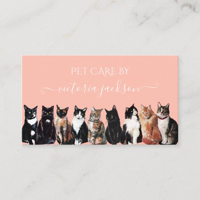 Carte De Visite Cat Service De Garderie Animaux Salon Pour Animaux (Devant)