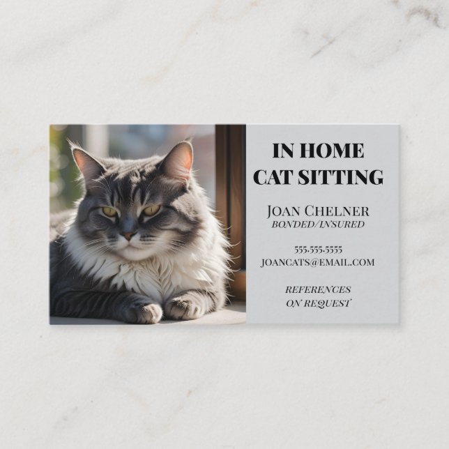 Carte De Visite Cat Sitting Cat Soins et services (Devant)