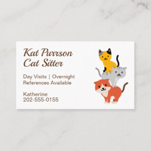 Carte De Visite Cat Sitting Catalogue