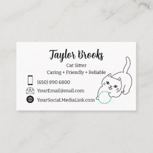 Carte De Visite Cat Sitting Catalogue