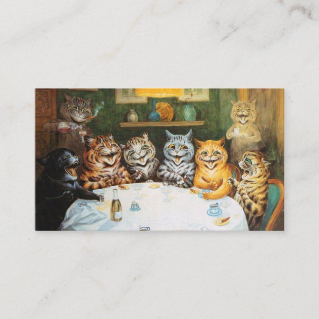 Carte De Visite Cats de la fête de Louis Wain (Devant)