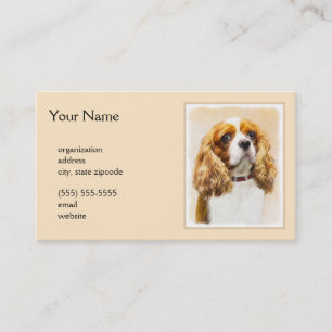 Carte De Visite Cavalier King Charles Spaniel Peinture originale