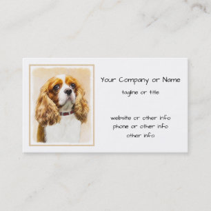 Carte De Visite Cavalier Le Roi Charles Spaniel Peinture originale