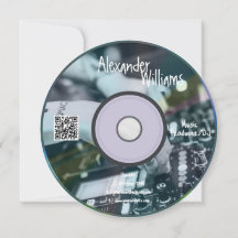 Carte de visite CD DJ Producteur de musique rétro