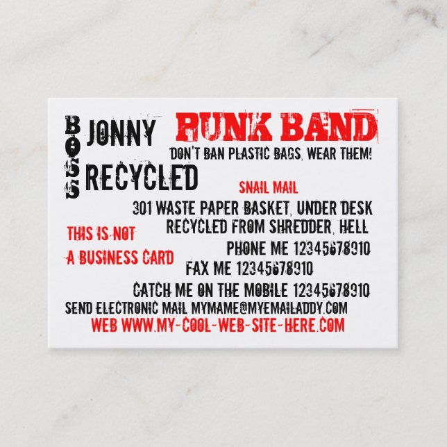 Carte De Visite Ce n'est pas une NÉGOCIATION (Devant)