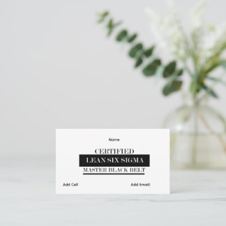 Carte De Visite Ceinture noire maîtresse Lean Six Sigma personnali