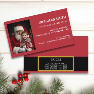 Carte De Visite Ceinture professionnelle de Père Noël de Noël Phot